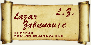 Lazar Zabunović vizit kartica